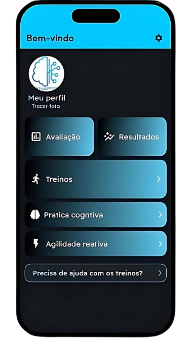 Tela inicial do aplicativo Axon em um celular
